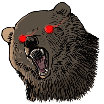 怒り狂った熊